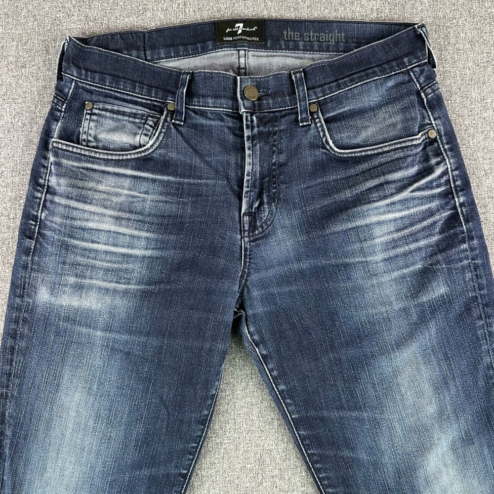 7 For All Mankind Jeans Mens 33 The Straight Blue Luxe Performance Stretch